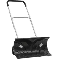 vidaXL Schneeschaufel mit Verlängerbarem Griff Schwarz 66 cm Stahl