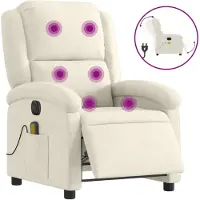 vidaXL Massagesessel Elektrisch Creme Samt