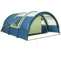CampFeuer Zelt Multi für 4 Personen, Blau / Sand, Tunnelzelt mit Vorraum, 5000 mm Wassersäule