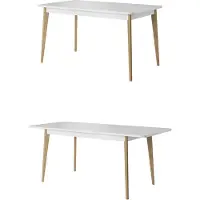 Feldmann-Wohnen Esstisch Küchentisch Holztisch 140x75cm ausziehbar weiß riviera eiche