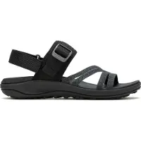 Merrell Sandale District 4 Backstrap (aus Vollnarbenleder) schwarz Damen