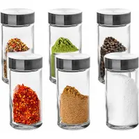 5five Simply Smart Gewürzglas 6er Set Glas Rostfreier Stahl transparent 9,5cm x 4,5cm