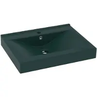 vidaXL Luxus-Waschbecken mit Hahnloch Matt-Dunkelgrün 60x46 cm Keramik