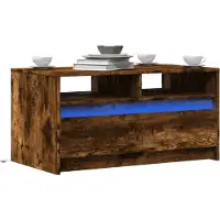 vidaXL LED-Couchtisch Räuchereiche Holzwerkstoff