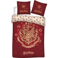 Aymax Harry Potter Hogwarts Bettwäsche 140x200 + Kissenbezug 65x65 Bordeauxrot