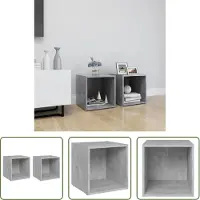 The Living Store TV-Schränke 2 Stk. Betongrau 37x35x37 cm Holzwerkstoff