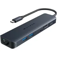 Hyper HD4003GL, USB Typ-C, 100 W, 10,100,1000 Mbit/s, IEEE 802.3, IEEE 802.3ab, IEEE 802.3u, Blau, MicroSD (TransFlash), SD