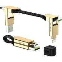 Rolling Square inCharge X | All-in-One Kabel für iPhone, Android, USB C und mehr - Gold