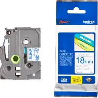 Brother Schriftbandkassette TZe-243, selbstklebend, L 8 m x B 18 mm, weiß/blau