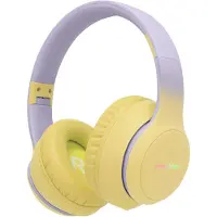 IMoshion Kids Kabellose Kinderkopfhörer LED Light - Dezibelbegrenzer - Mit AUX-Kabel - Lavender Lilac / Yellow