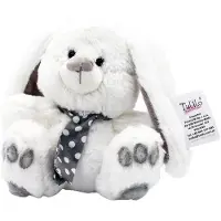 Teddies Hase/Häsin sitzend mit Halstuch Plüsch 30cm weiss
