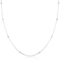 Elli Silberkette "Halskette Solitär Basic Kristalle 925 Silber" Gr. 55, weiß, Halsketten, Damen, 55,mit Stein, Silber 925 (Sterlingsilber), Silberkette