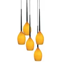 Azzardo Izza 5 Leuchte Bernstein 5-flammig E14, 120 cm hoch, 21 cm breit