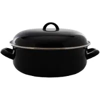 Kitchen Tools Braadpan emailliert schwarz - klassische Schmortopf 24 cm für Schmorgerichte