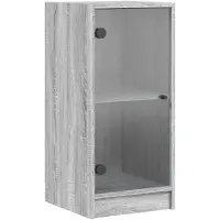 vidaXL Beistellschrank mit Glastüren Grau Sonoma 35x37x75,5 cm
