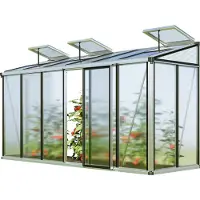 GFP 388 x 132 cm Anlehngewächshaus, pulverbeschichtet, Anthrazit RAL 7016 - (GFPV00755)