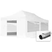TOOLPORT 4x8m Aluminium PROFESSIONAL Faltpavillon, inkl. 4 Seitenteile, weiß