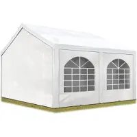 TOOLPORT Hochwertiges Partyzelt 3x4 m Pavillon Zelt PE Plane 450 N Gartenzelt Festzelt Wasserdicht weiß