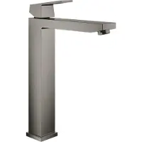 GROHE Eurocube Einhand-Waschtischbatterie, XL-Size, Ausladung 180mm, ohne Ablaufgarnitur, 23406AL0, Farbe: Hard graphite gebürstet