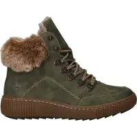 Rieker Damen Schnürstiefeletten/ Winter Boots Grün Synthetik Größe: 37