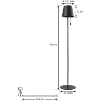 LINDBY LED-Solar-Stehleuchte Hilario, schwarz, Eisen, Akku