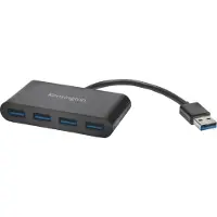 Kensington USB Hub UH400 K39121EU, 4 USB 3.0 Anschlüsse, Übertragungsgeschwindigkeit 5 GBit/s, schwarz