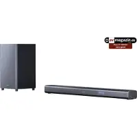 Sharp 3.1 Dolby Atmos Soundbar mit virtuellem 3D Surround Sound und kabellosem Subwoofer, Bluetooth, 4K-Erlebnis, HT-SBW460