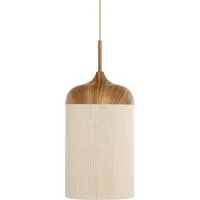 Light & Living Light&living Hängelampe Ø22x41,5 cm DANIA Holzprint natur+Seil cremefarben