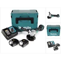 Makita DGA 517 RTJ Akku Winkelschleifer 18 V 125 mm Brushless + 2x Akku 5,0 Ah + Ladegerät + Makpac
