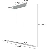 Steinhauer LED-Hängelampe Bande, up/down, stahl, 120 cm, CCT, Dimmer