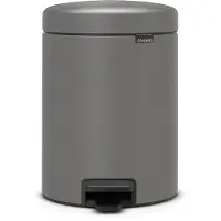 Brabantia 126284, 5 l, Rund, Kunststoff, Grau, Kunststoff, Terrasse