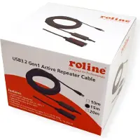 Roline USB 3.2 Gen 1 Aktives Repeater Kabel, schwarz, 15 m