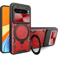 Techsuit CamGuard Pro Back Cover Hülle für Google Pixel 9 - Rot