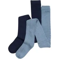 Minymo Wool Stocking - rib 2-pack dark navy (778) 140\\146