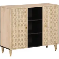 vidaXL Beistellschrank 90x33x75 cm Massivholz Mango