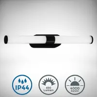 B.K.Licht Spiegelleuchte - 7W, 690lm, LED, IP44, 40cm, neutralweiß, schwarz