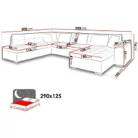 Mirjan 24 Ecksofa Niko Bis Premium, Ecke mit Bettkasten (Magic Velvet 2225-151 + Venus Velvet 2941 + Magic Velvet 2225-151, Seite: Links)
