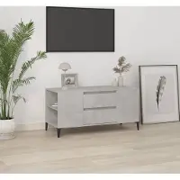 The Living Store TV-Schrank Betongrau 102x44,5x50 cm Holzwerkstoff