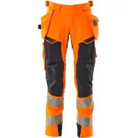 Mascot Herren Hose mit Hängetaschen ACCELERATE SAFE Hi-vis Orange / Schwarzblau 48 - 19031-711-14010-90C48 - Hi-vis Orange / Schwarzblau