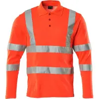 Mascot Polo-Shirt, Langarm SAFE CLASSIC Hi-vis Rot L - 18283-995-222-L - Hi-vis Rot