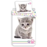 Cofi1453® Baby Katze Baumwolle Bettwäsche Set 140x200 70x90 Duvet Kätzchen