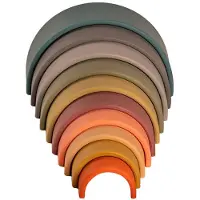 Dena textile productions Dëna Natur Regenbogen Spielzeug Set, 6-teilig, Motorikspielzeug für Kinder