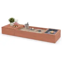 Muddy Buddy Sandkasten "Space Saver", rosa (puderrosa), Sandkästen, Kinder, B/H/L: 45cm x 20cm x 150cm, Massivholz, Sandkasten, mit Matschwanne und Staufach, B:45cm H:20cm L:150cm