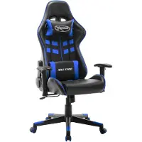 vidaXL Gaming-Stuhl Schwarz und Blau Kunstleder