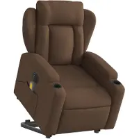 vidaXL Elektrischer Massagesessel mit Aufstehhilfe Braun Stoff