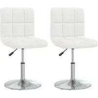 vidaXL Esszimmerstühle 2 Stk. Weiß Kunstleder