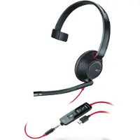 Poly Blackwire 5210 Headset mit Kabel, Kopfband, Büro/Callcenter, USB Typ-C, Schwarz