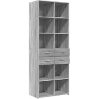 vidaXL Highboard Grau Sonoma 70x42,5x185 cm Holzwerkstoff