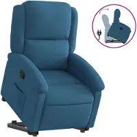 vidaXL Relaxsessel mit Aufstehhilfe Blau Samt