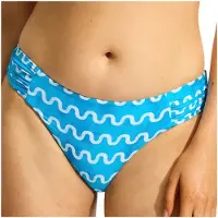 Seafolly - Women's Soundwave Ruched Side Retro Pant - Bikini-Bottom Gr 32 blau